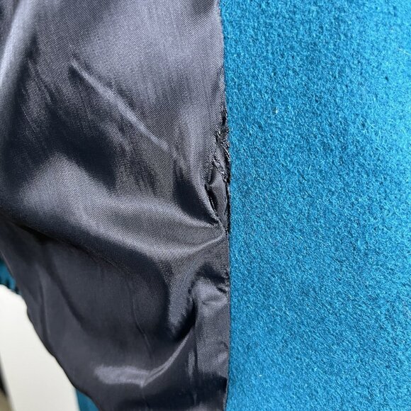 Vintage MWG Western Wool Cropped Jacket Teal Southwestern Concho Button Medium - Picture 13 of 13